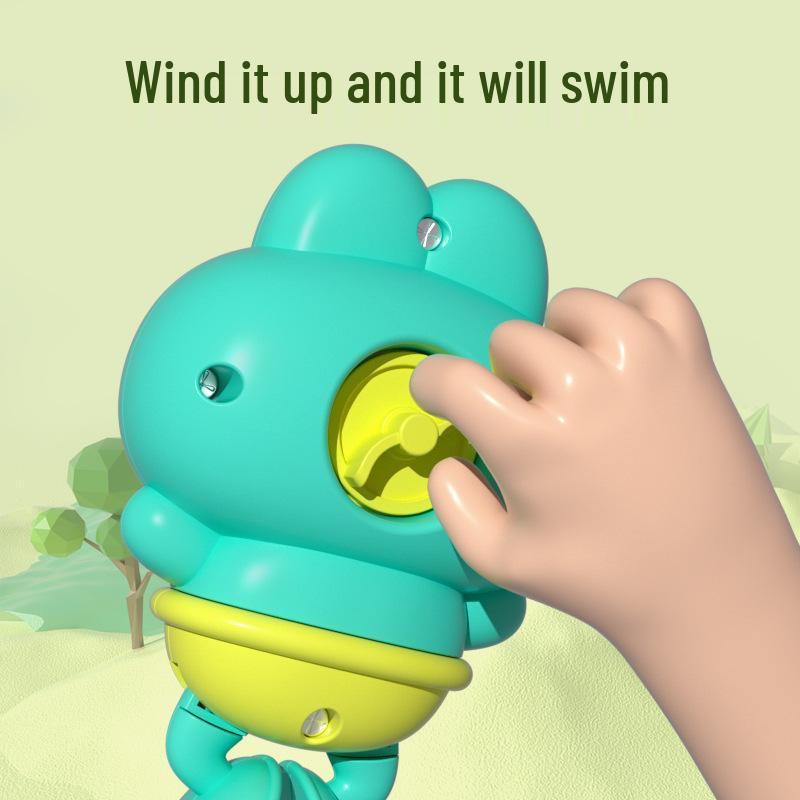 Douyin Baby Bath Toys: Wind-up Swimming Frog for Infants