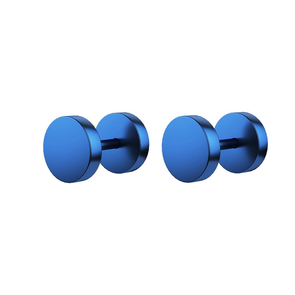 2pcs 16G Colorful Stainless Steel Round Stud Earrings For Women Dumbbell Piercing Earrings Men Punk Jewelry 8mm 10mm