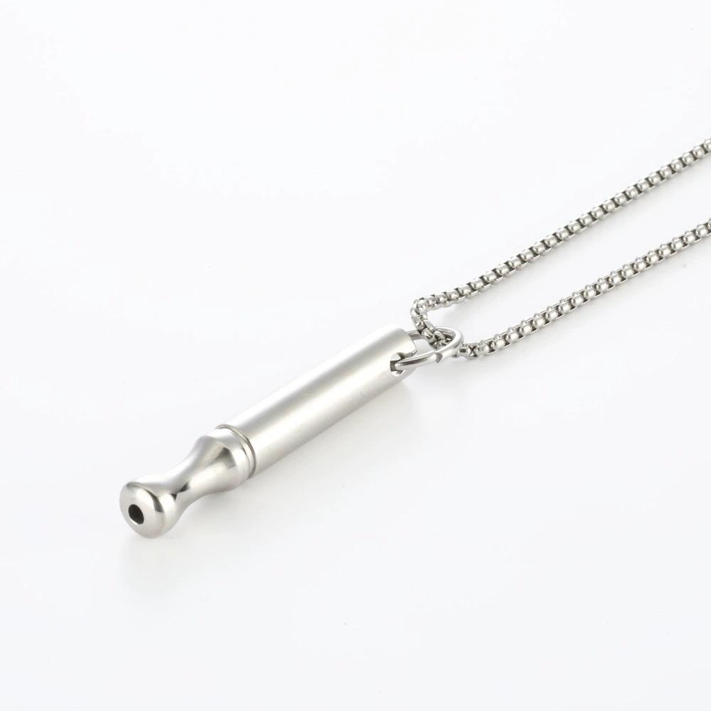 Meditation Regulates Breathing to Decompress Men and Women Small Waist Round Tube Whistle Pendant