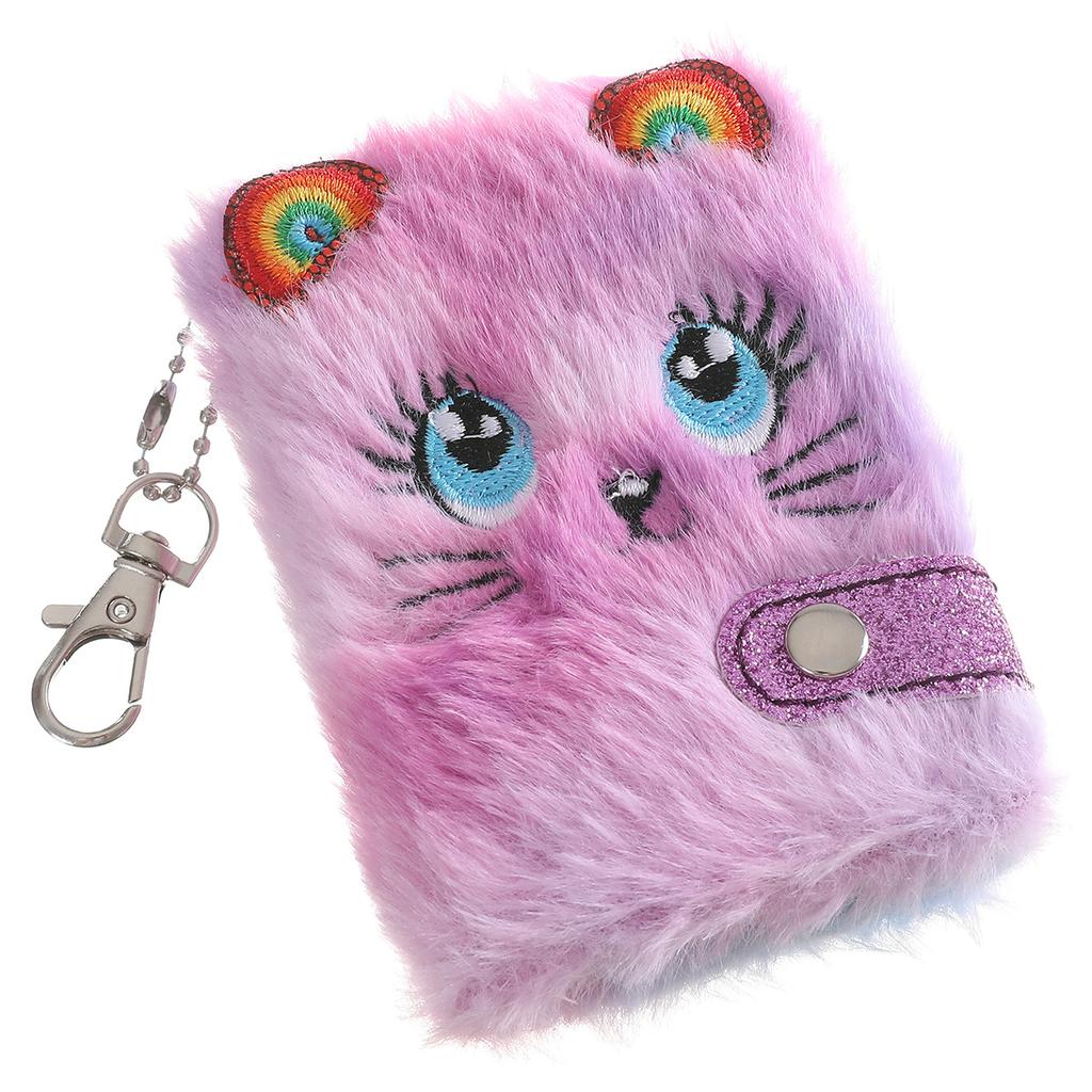 Kawaii Notebook For Girls Stationery Gift Small Plush Journal Diary Notepad Blank Inner Papers Sketchbook With Keychain Protable