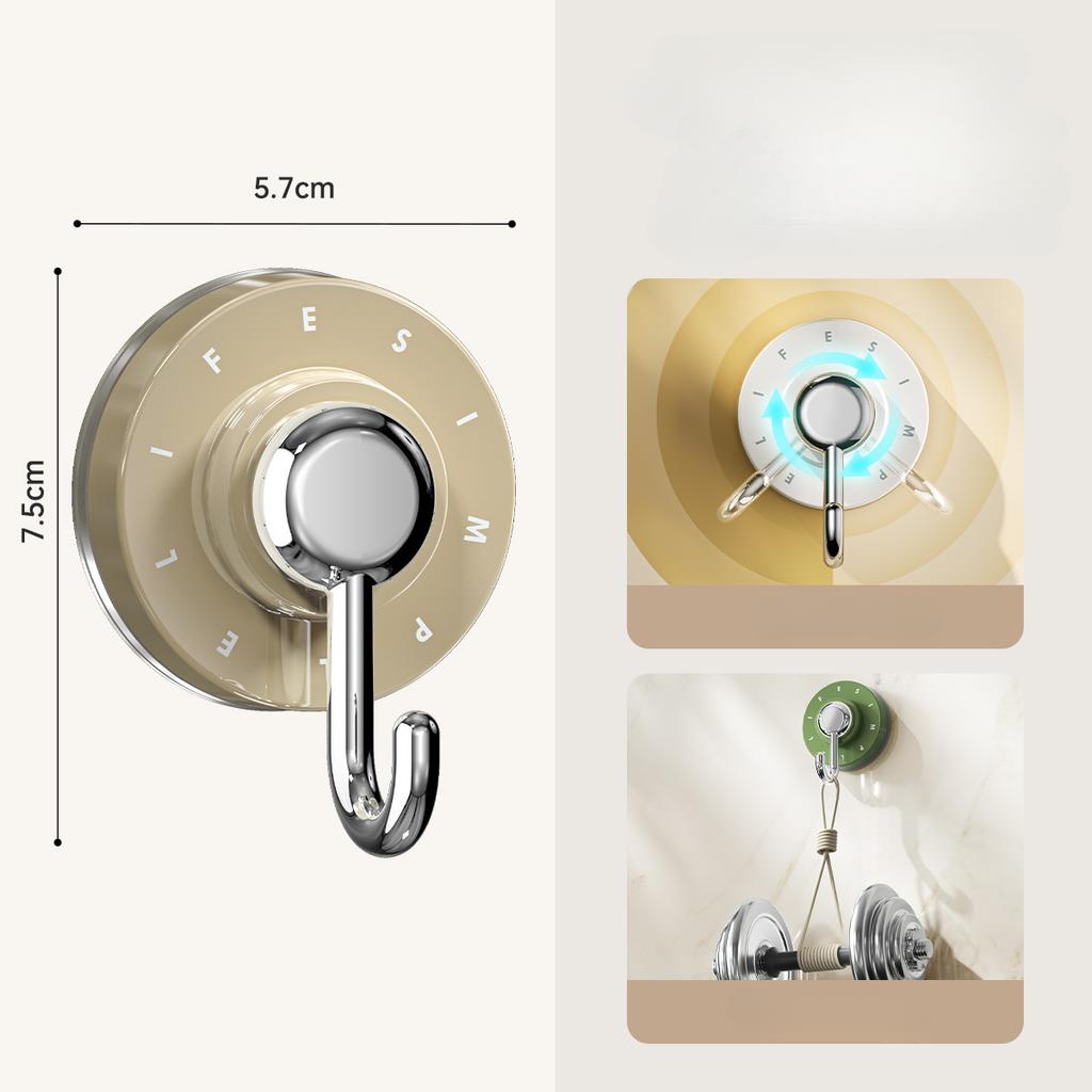 Suction Cup Hook, Strong Load-bearing, Vacuum, No Punching, Suction Cup Type Adhesive Hook, Bathroom Seamless Adhesive Hook, Door Hook