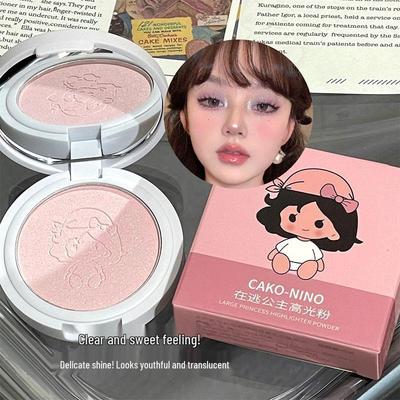 CAKO-NINO Princess Run Highlighter: Pearlescent Matte Shimmer, No-Fly Powder, Long-Lasting Color, Eyeshadow & Highlighter.