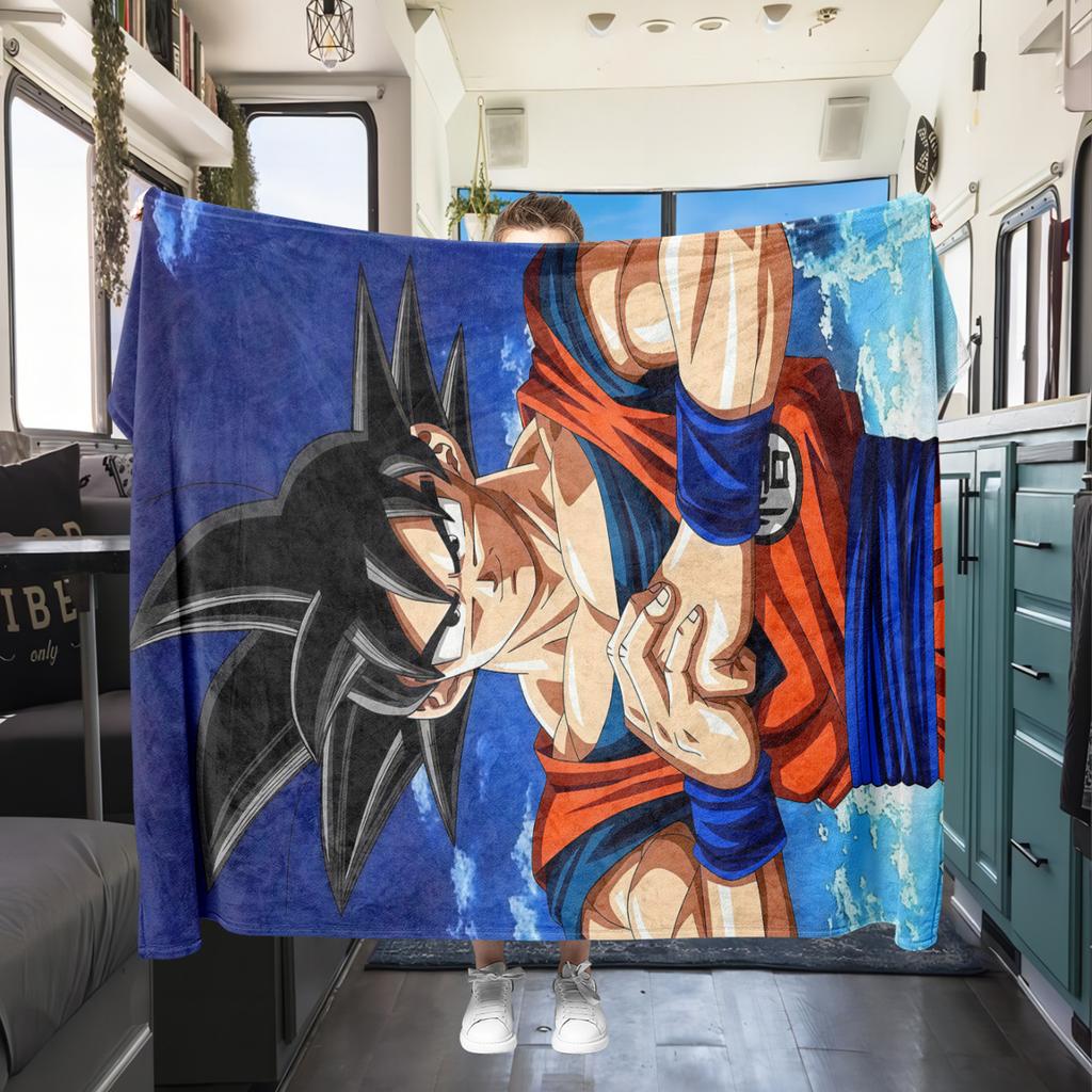 1PC DRAGON BALL Print Flannel Blanket, High quality All Seasons, Home Decor, Warmth and Comfort, Perfect for Christmas Gifts
