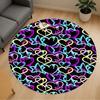 1pc Heart Star Round Chair Mat Area Rug - Non-Slip, Floor Mat for Office, Bedroom, and Indoor Decor -1002013