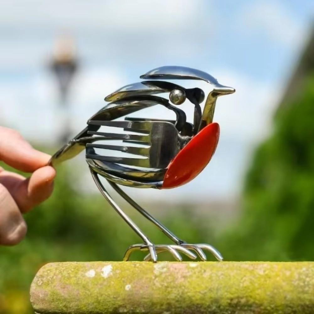 Neue Handgemachte Metallkunst-Skulptur Rotkehlchen Nachahmungsvogel Metall-Rotkehlchen Schreibtisch-Kleines Ornament Rotkehlchen-Ornament Rotkehlchen-Statue