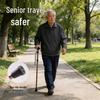 Collapsible Aluminum Trekking Poles for Hiking & Travel - Five-Section Telescopic Cane for Elderly Climbing