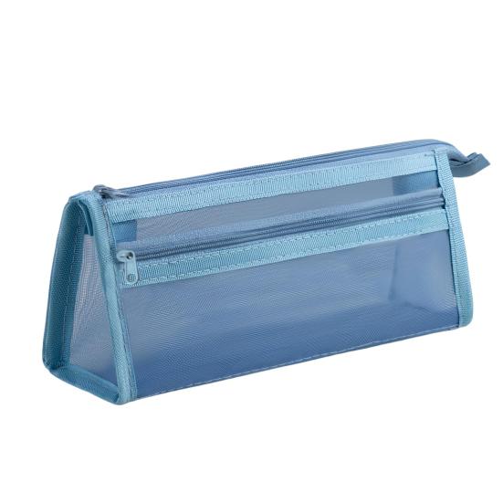 Mesh Pencil Case Compact Makeup Travel Case Large Capacity Portable Stationery Bag Transparent Nylon Organizer for School Exams