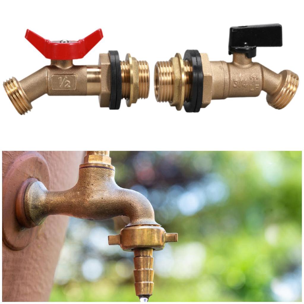 IBC Tote Tank Fittings 3/4'' Leakproof Brass Hose Valve Faucet for Ton Bucket Garden Hose Connection Garden Irrigation Outdoor