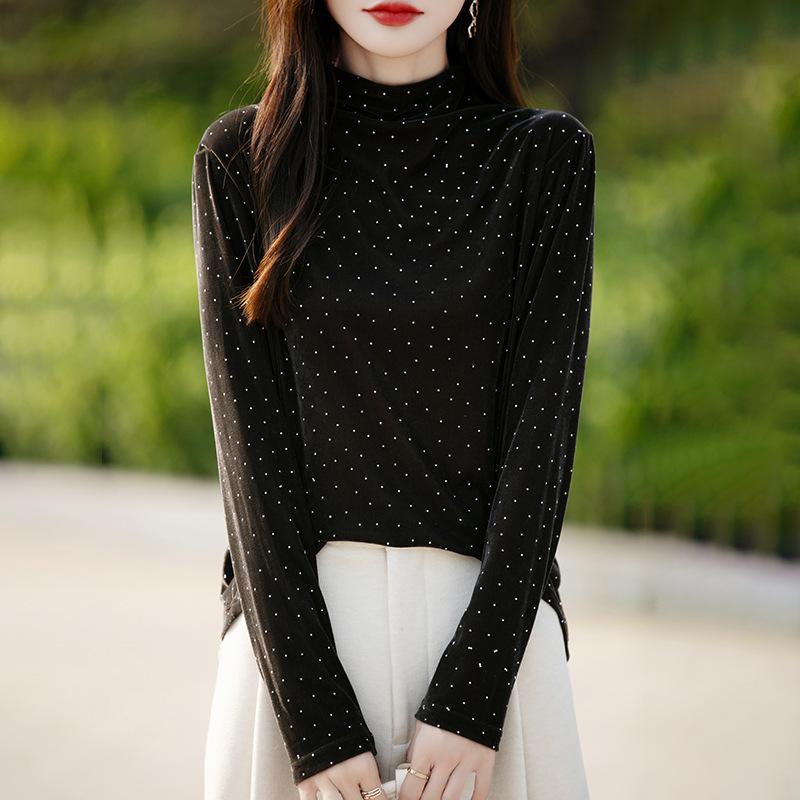 

Осенне-зимний женский трикотаж, полувысокий ворот, свитер, внутренняя объемная кружевная ажурная рубашка XXL