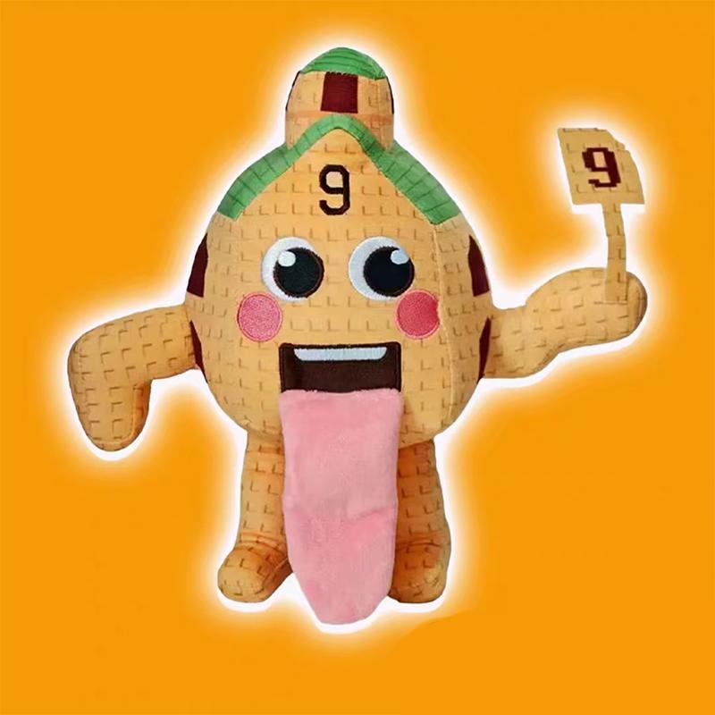 25CM Peluche Carino Rubare Un Cervello Marcio Divertente No. 9 Casa Peluche Gioco Bambola Anime Lingua Fuori Mano Numero 9 Giocattolo con Carte per Regalo Bambino