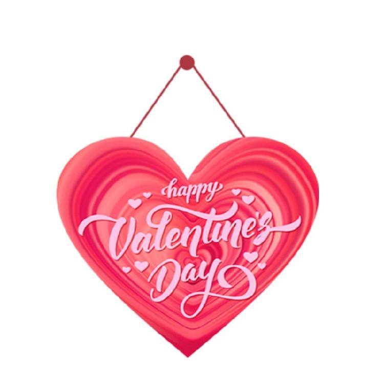 Valentines Day Wall Ornament Paper Door Hanger with Rope Home Office Decoration Decorative Holiday Present