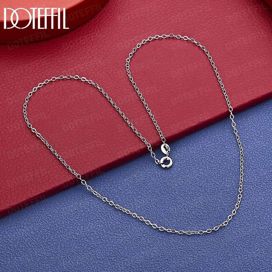 925 Sterling Silver Wedding Gift 18-inch O-Chain Necklace Charm Jewelry