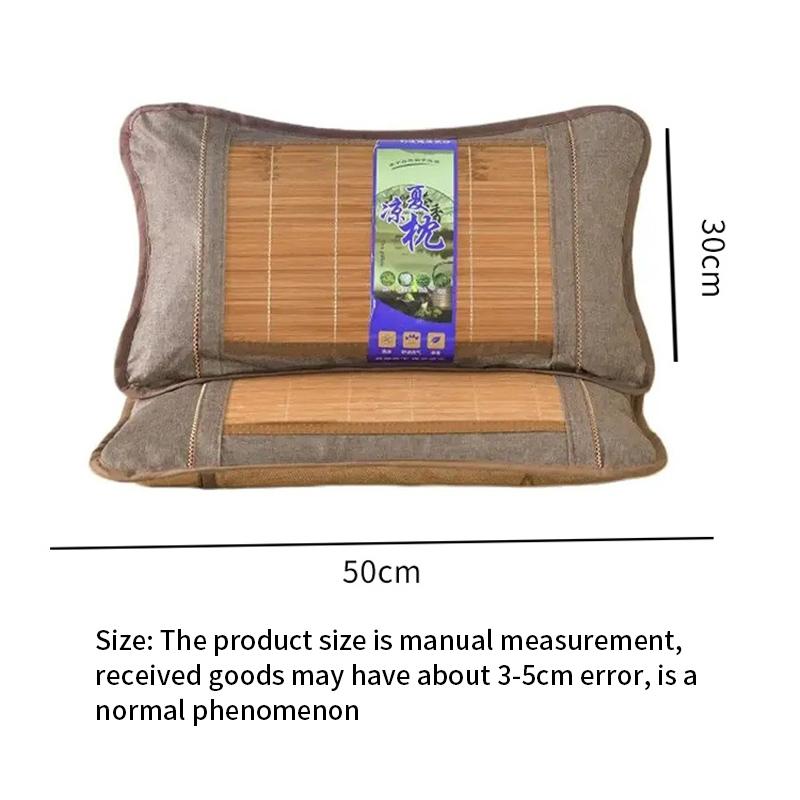 Rattan Mat Pillow, Bamboo Cooling Pillow, Tea Ice Silk Pillow Core, Summer Air-Conditioned Mat Pillow, Single 30*50cm