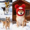 Soft Knitted Dog Ear Scarf Cute Bear Ears Non-Slip Snug Fit Dog Headgear Velvet Material Cotton Knitted Windproof Pet Hat
