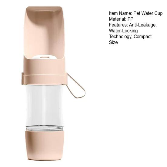 Tazza d'Acqua Portatile per Animali Domestici Anti-Perdita Design con Fibbia di Chiusura Apertura a Tocco Singolo Separazione Umido/Secco Doppio Scomparto Bottiglia d'Acqua per Animali Domestici