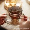 BRRelief Glass Coffee Cup Set Restaurant Afternoon Tea Lovers Coffee Latte Cup Transparent Mug Nordic Household Drinking SetEY