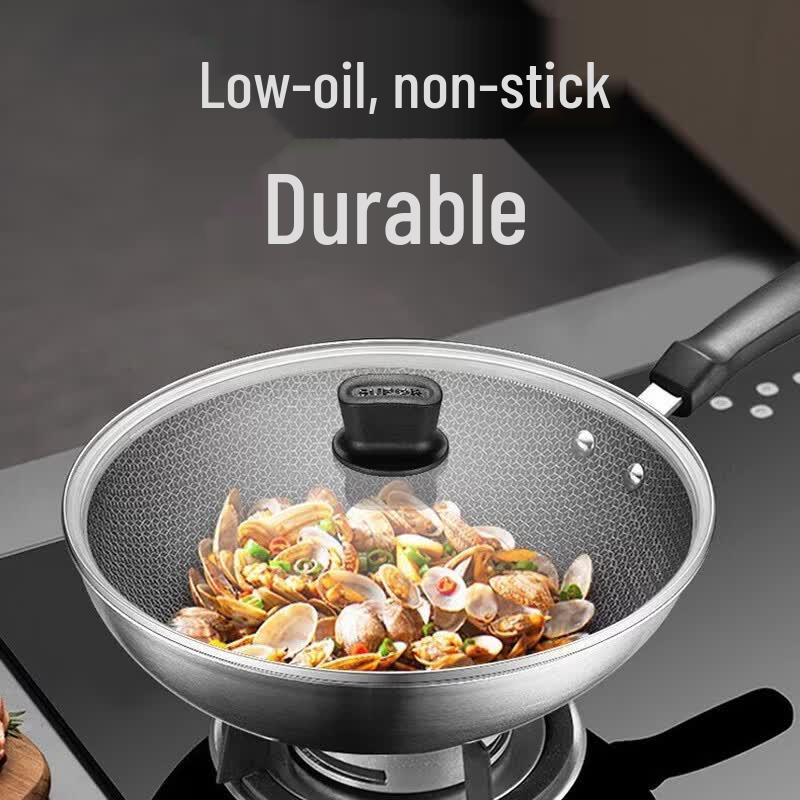 Supor 30cm Honeycomb Non-stick Stainless Steel Wok