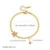 316L Stainless Steel Flower Heart Gold Color Chain Charm Bracelet For Women Girl Trendy Fashion New Jewelry Party Gift