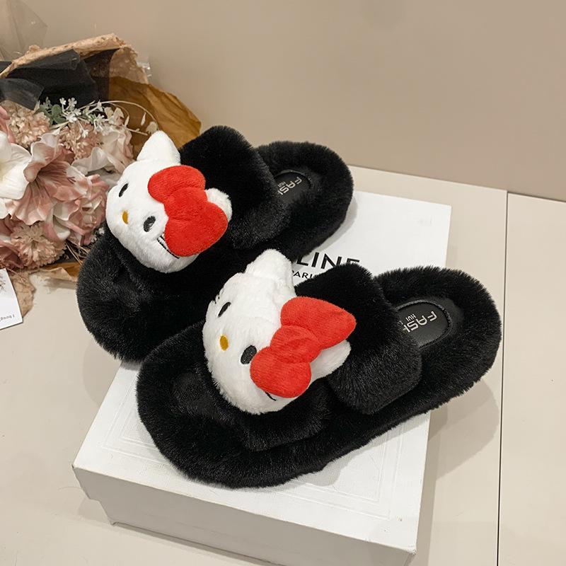 Cute Cartoon Soft Bottom Fluffy Drag Girl 2025 Autumn and Winter New Girl Soft Heart Cute Comfortable Cotton Slippers