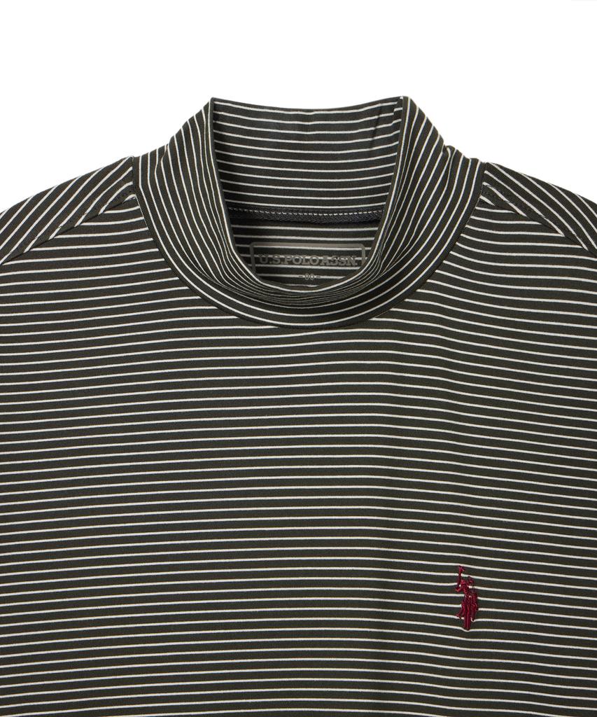 USPOLOASSN Long Sleeve Double-Fleece Gray Stripe