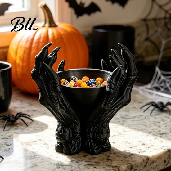 Decorative Storage for Keys 3D Printed Gothic Demon Claw Trinket Dish, Devil Paw Practical Earrings Bowl, Jewelry Key Holder Tray, Halloween