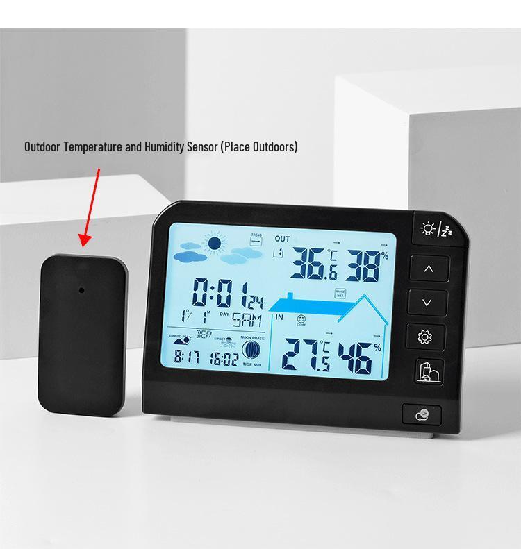 Color Screen Weather Clock: LCD Display, Indoor/Outdoor Thermometer & Hygrometer
