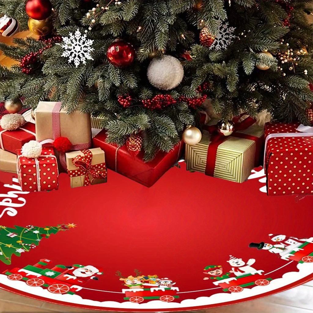 Cartoon Christmas Tree Skirt Decoration Lightweight Cute Suitable As Decoration Prop For Christmas And New Year Parties