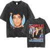 90s Classic Gangsters Movie The World Is Your Tony Montana Scarface Washed Vintage T-shirt Al Pacino T-shirs Men Retro T Shirts