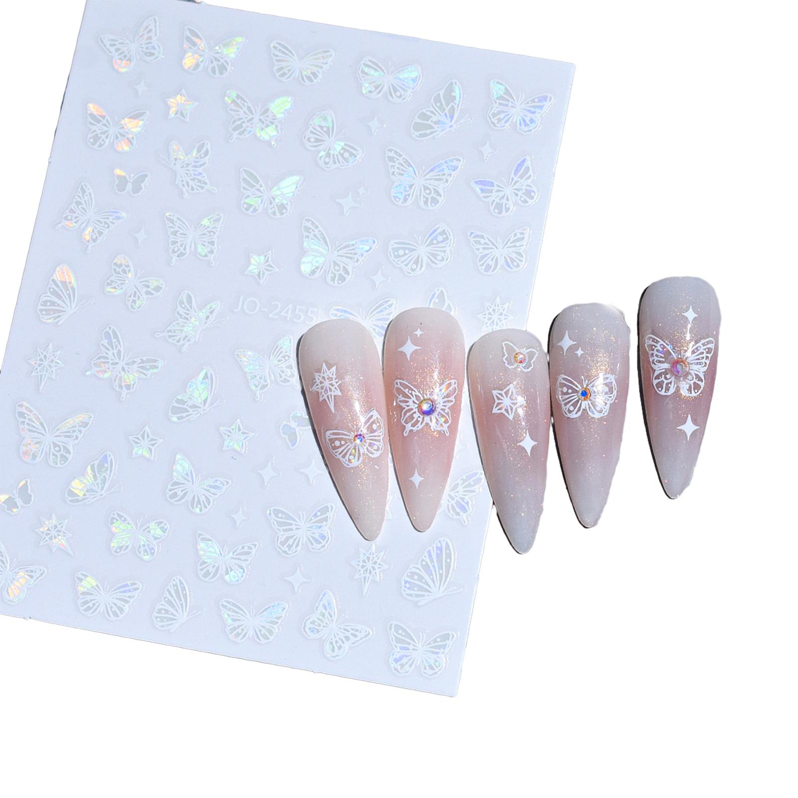 

Популярные привлекательные слайдеры для украшения ногтей красочные наклейки с принтом бабочек зимнее украшение для маникюра 3