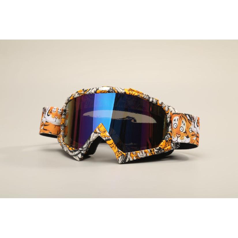 Motorcycle goggles with water transfer print, off-road outdoor riding sports glasses, ski goggles, windproof glasses