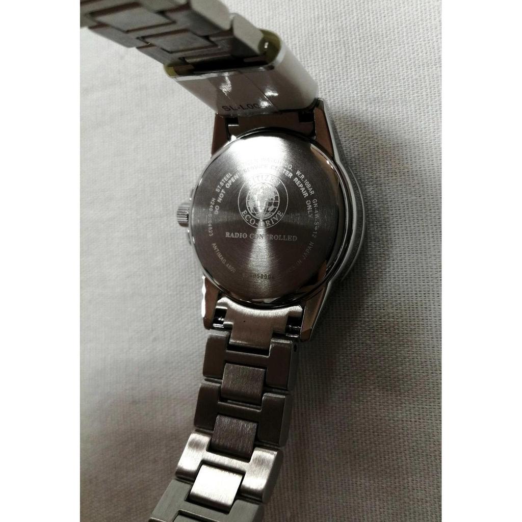 Used CITIZEN Silver color H240-S104823 Eco-drive radio clock CITIZEN