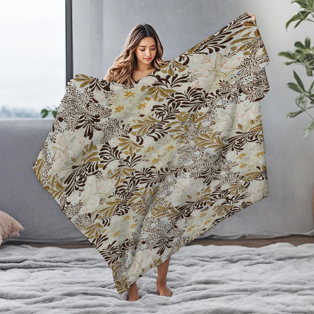 Soft Fleece Blanket Floral Pattern Throw Blanket Sofa Bed Decorative Throw Blanket For Home Decor Gift