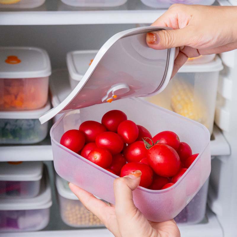 3 Packs Fresh-keeping Box Household Refrigerator Organizer Vegetable Fruit Storage Box Microwaved Heating Food Storage Portable Sealed Lunch Box