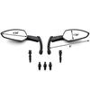 HANSWD Scary Reaper Universal Custom Motorcycle Cruiser Mirrors Adapter Custom Rearview Mirrors - Chrome-Free (Black)