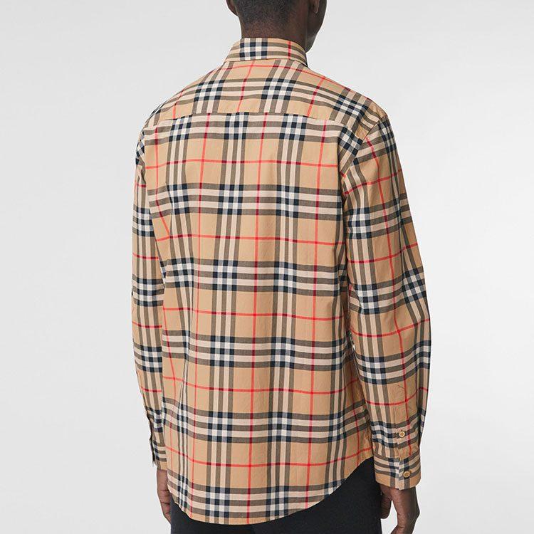 Burberry Men's Point Collar Check Long Sleeve Shirt 80208631