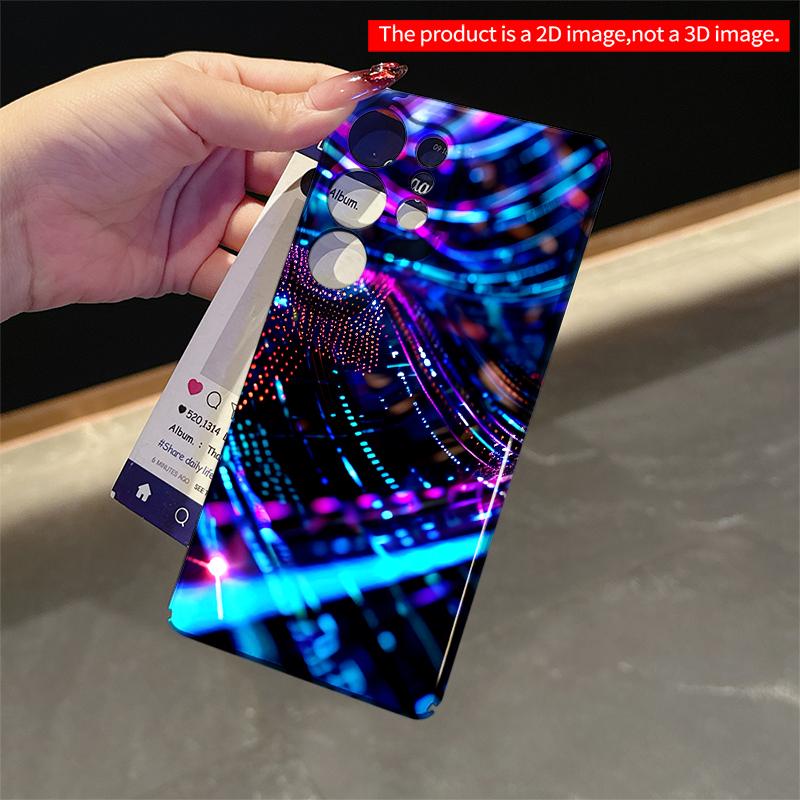 2DFlat Samsung Phone Case Neon Pulse Circuit Design Applicable To Galaxy S22 S23 S24 S25ULTRA S26 A12 A13 A14 A15 A16