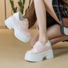 Platform Shoes Women's Spring 2025 New Inner Height Increase Single Shoes Two Wear New Chinese Satin Jacquard Casual Shoes Versatile