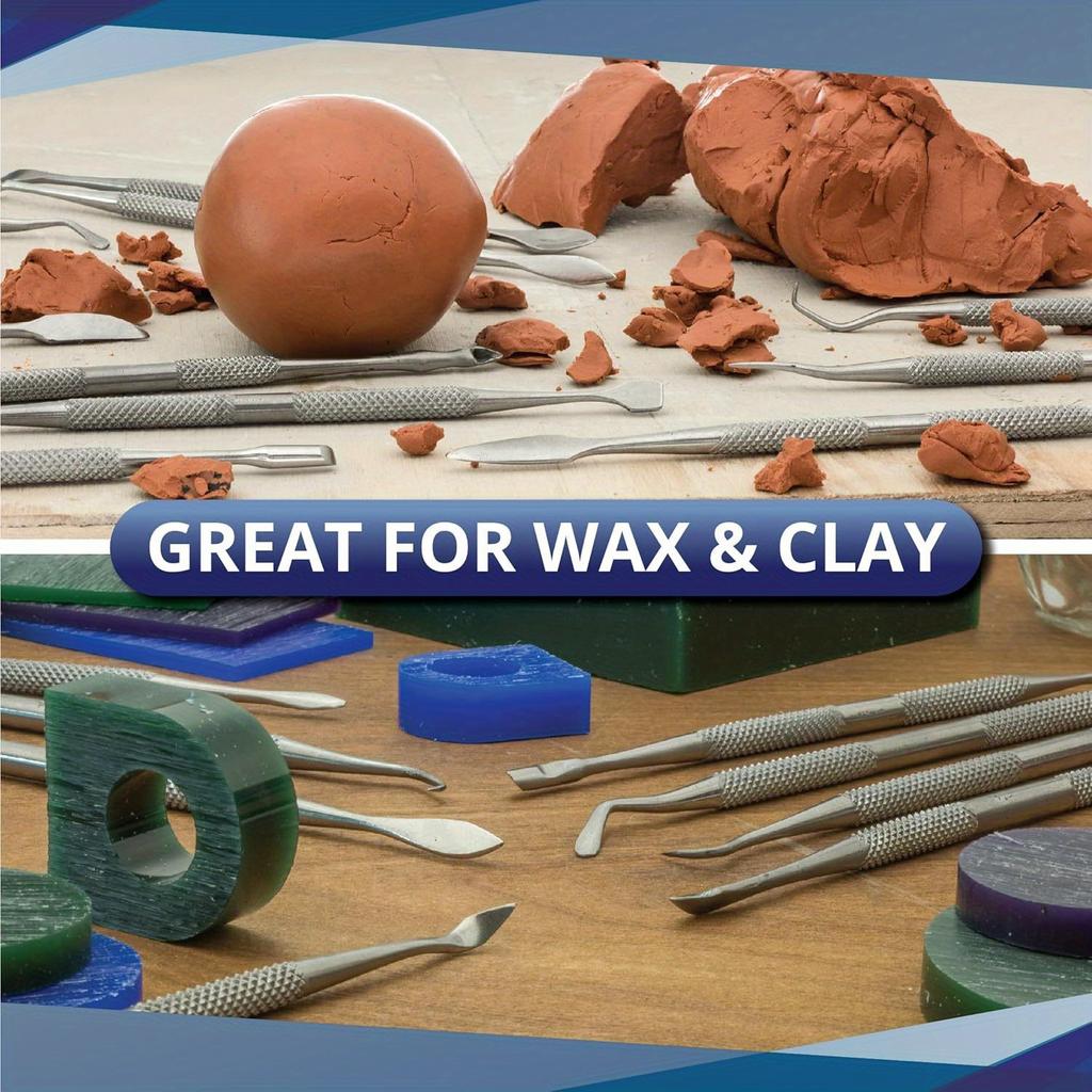 12-Piece Stainless Steel Wax Carvers Set, Wax & Clay Sculpting Tools, Double Ended Carving Kit for Modeling, Sculpting and Shaping