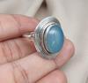 Blue Chalcedony 925 Sterling Silver Ring: Handmade Boho Gemstone Jewelry