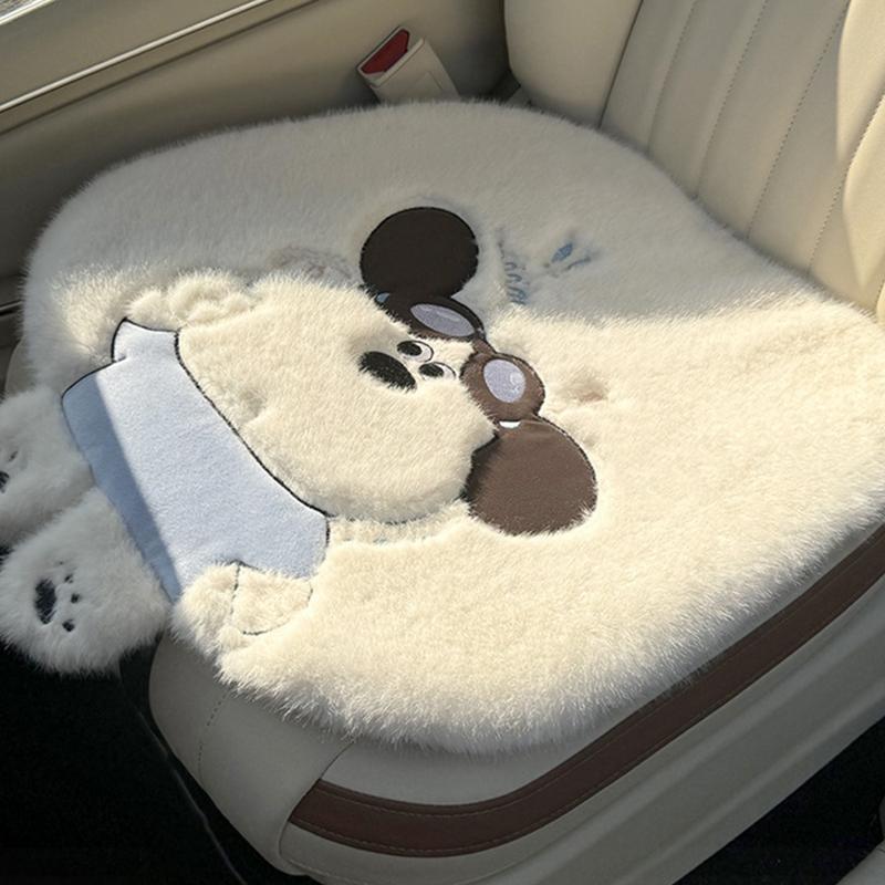 Für SUV Plüsch-Sitzkissen Für Auto Warmes Sitzkissen Sitzbezug Cartoon Hundemuster Design Auto-Innenzubehör Sitzkissen