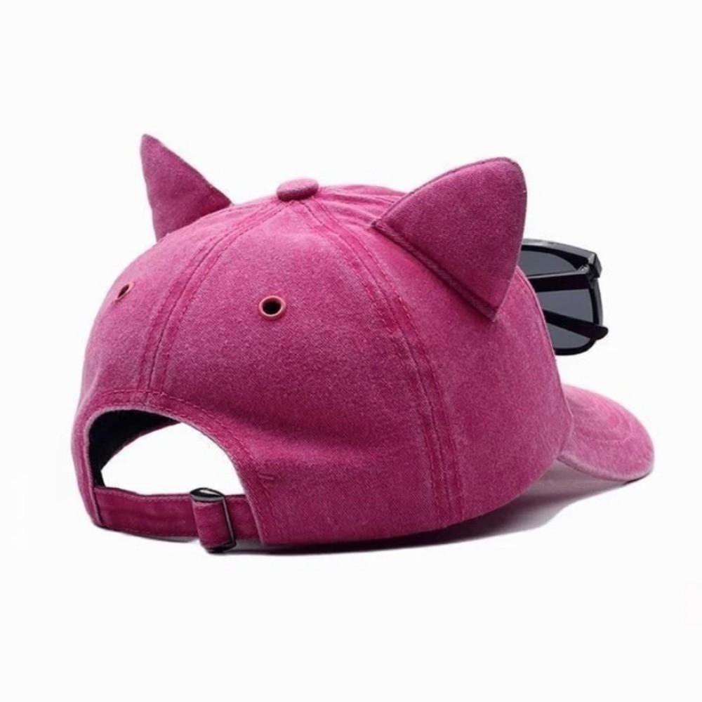 Breathable Cat Ears Baseball Cap Cute Sun Protection Cap Simple Duck Tongue Cap Casual Wear