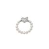 Dazzling Geometric Heart Design Pearl And Crystal Ring 925 Sterling Silver Jewelry