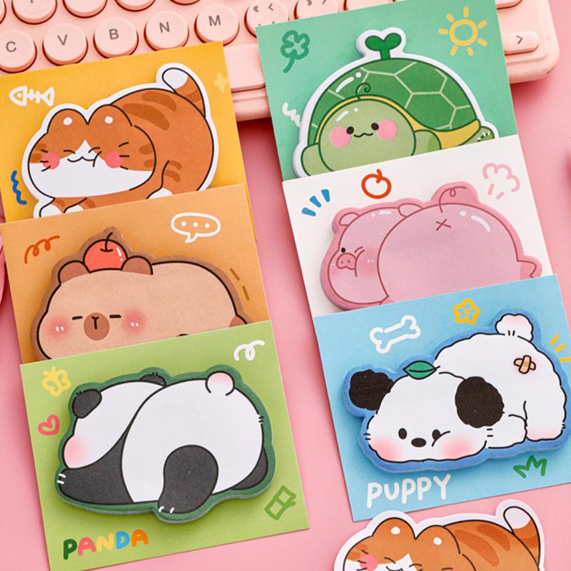 30Sheets Cute Cartoon Animal Sticky Notes Kawaii Student Sticky Note Creative N Times Stationery Label Notepad School Supplies
