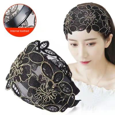Women Wide-brimmed Lace Hair Hoop Non-slip Headband All-match Temperament Simple Headband Hair Accessories