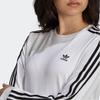 Adidas Originals Adicolor Trefoil Three Stripes Letter Print Crew Neck Long Sleeve T-Shirt Women Tops White GT4261