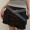 Sequins Wide Belt Y2K Denim Waistbands Simple Butterfly Belt  Female/Girls