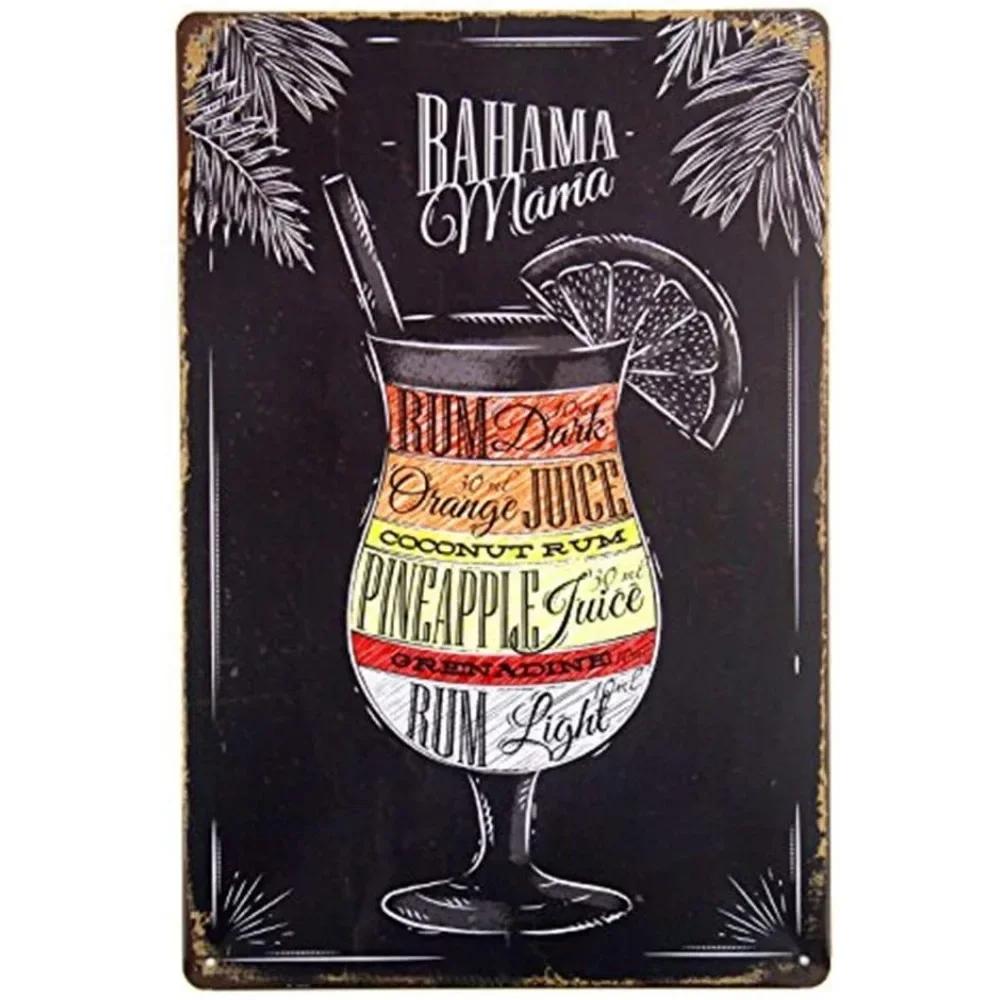 Sinal de Lata de Metal para Menu de Coquetéis Retro Guia para Amantes de Mixologia Bar Pub Corrente de Ferro Pendurador Decoração Bebida Alcoólica Pôster Rústico