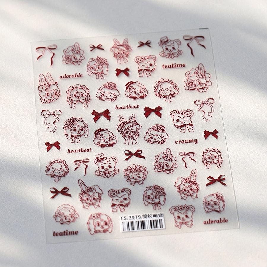 

Magico Ferrite 5D Тисненые 3D Милые Питомцы Наклейки для Нейл-Арта TS-3979 - Матовый Тонкий Дизайн