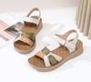 Top layer cowhide mom sandals for women's summer new soft bottom, non slip, comfortable, versatile leather flat sandals