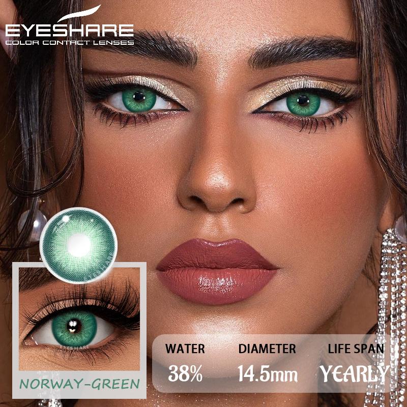 

1 Pair Fashion Color Contact Lenses Makeup Beauty Soft Lenses Blue Lenses Gray Pupils Eyes Yearly Green Eye Contacts